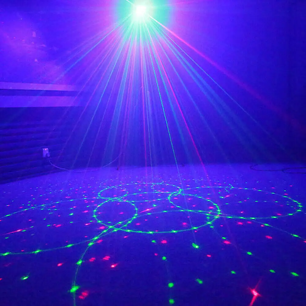 24 Patterns Mini RGB LED Laser Spotlight Disco DJ LED Stage Effect Light Bar KTV Party Projector Lamp Club Dancing Washlight