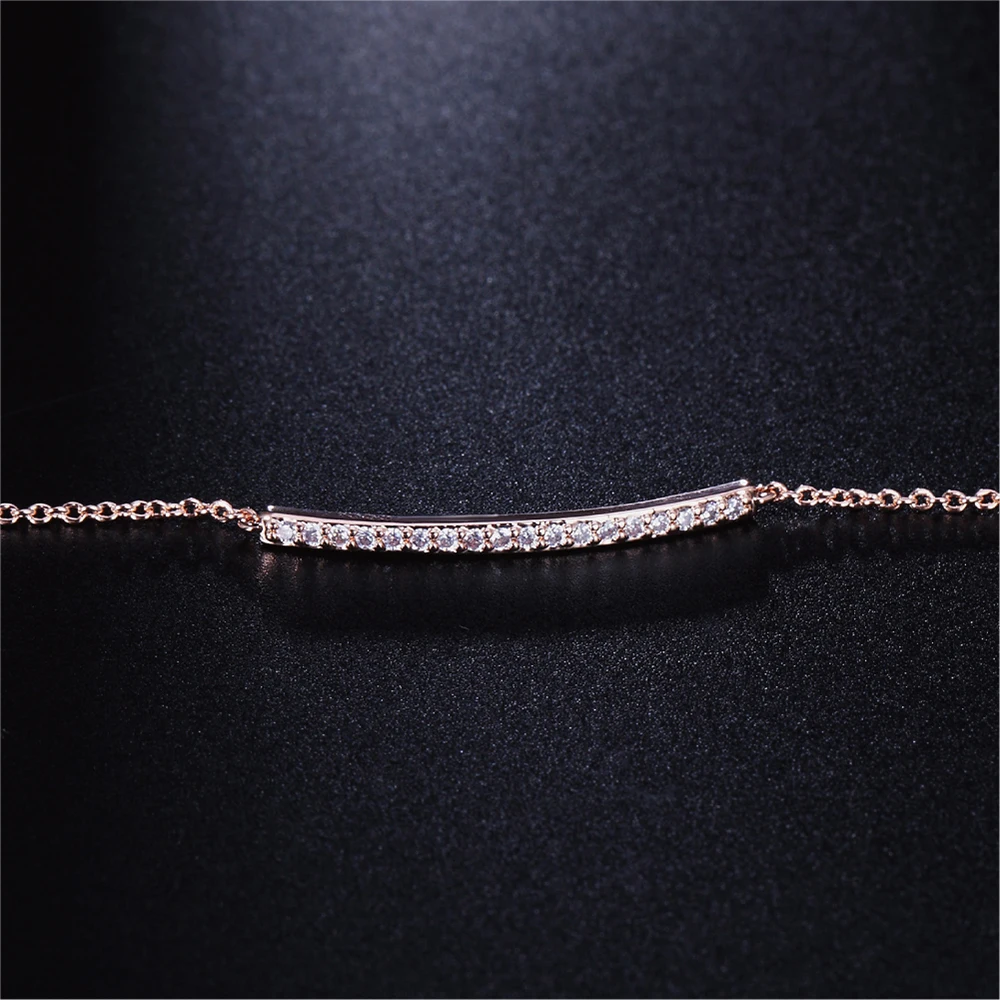 ZHOUYANG Top Quality ZYH126 Concise Crystal Rose Gold Color Bracelet Jewelry  Austrian Crystals