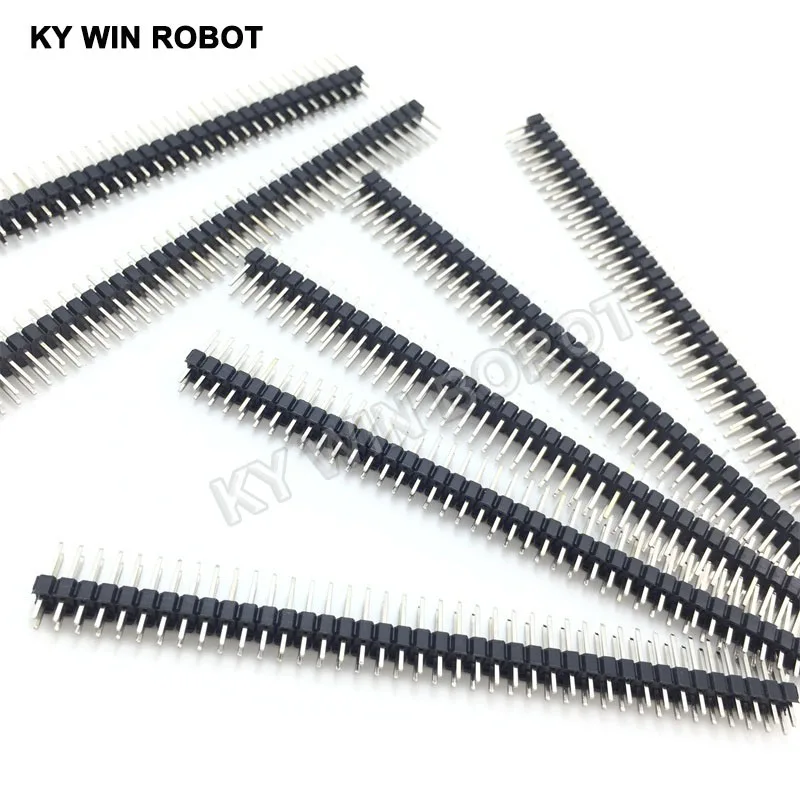 10pcs 80 Pin 2x40 Single Row Male 2.54 Breakable Pin Header Connector Strip