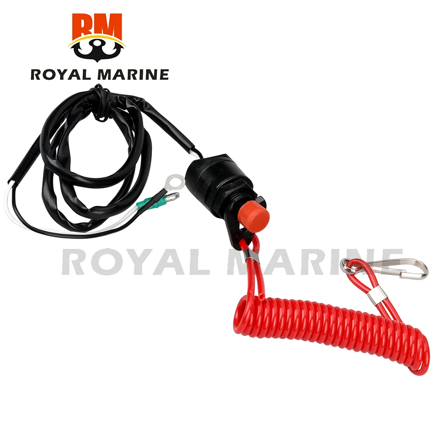 Interruptor de parada y correa de seguridad para Yamaha, piezas de motor fueraborda, 66T-82575, 6E9-82575-09, 6E9-82575