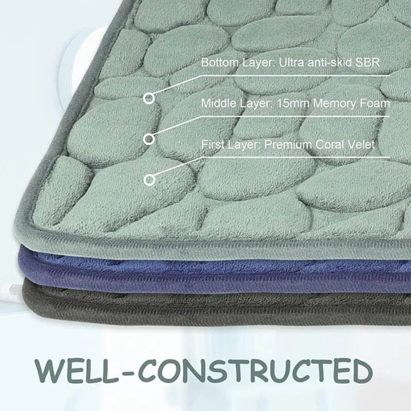 Alfombrilla superabsorbente para puerta de baño y sala de estar, alfombrilla antideslizante de espuma viscoelástica con relieve de pluma de ganso, envío directo