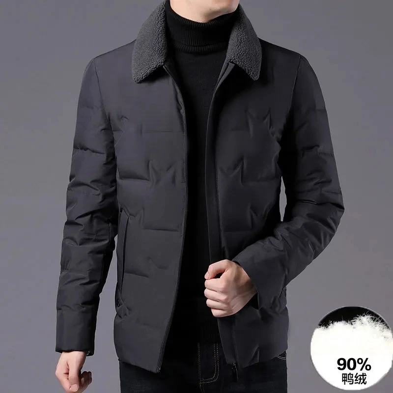 Chaqueta de invierno para hombre, abrigo informal, Parka recortada a la moda, rompevientos, Tops cálidos