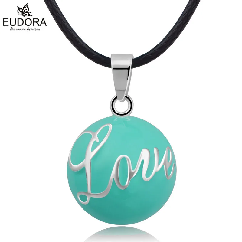 Eudora Angel Caller Baby Chime Ball Blue White Love Letter Harmony Bola Ball Ringing Bola Pendant Necklace Jewelry Pregnant Gift