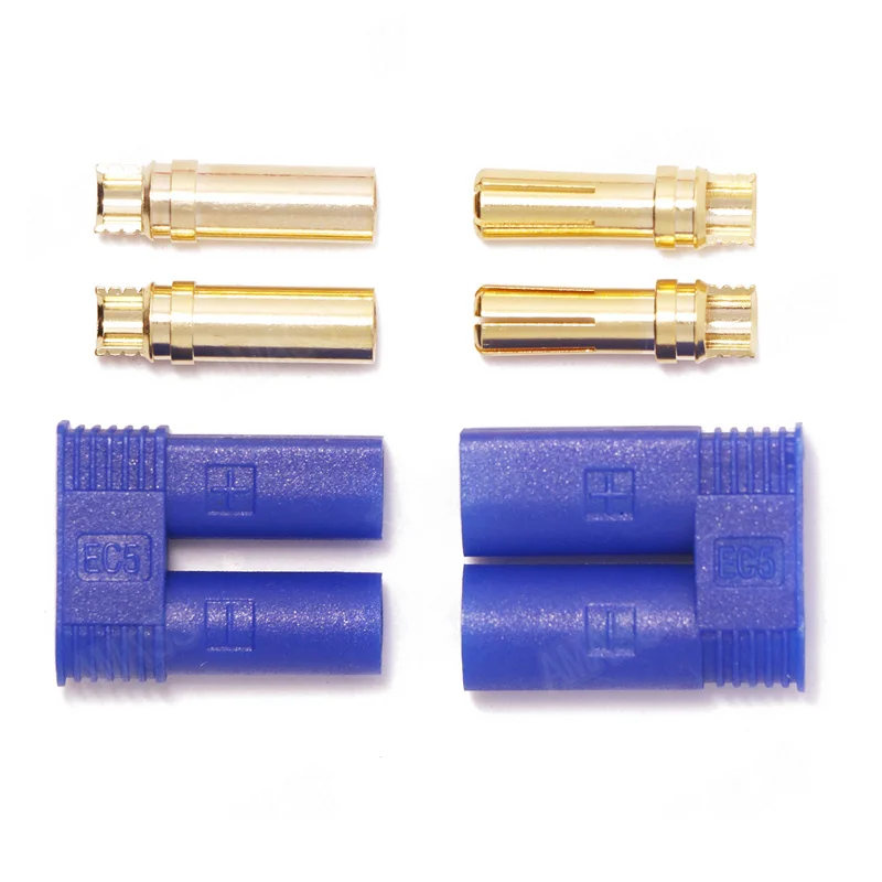 5pair Amass EC2 EC3 EC5 Battery Connector Kit Male Female 2.0mm 3.5mm 5.0mm Gold Plated Banana Plug for RC Battery Model Parts