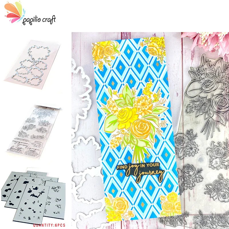 2021 New Arrival Flower Cutting Dies And Stamps And Stencil  Scrapbook Diary Friendly Garden Hot Foil Embossing Template Card