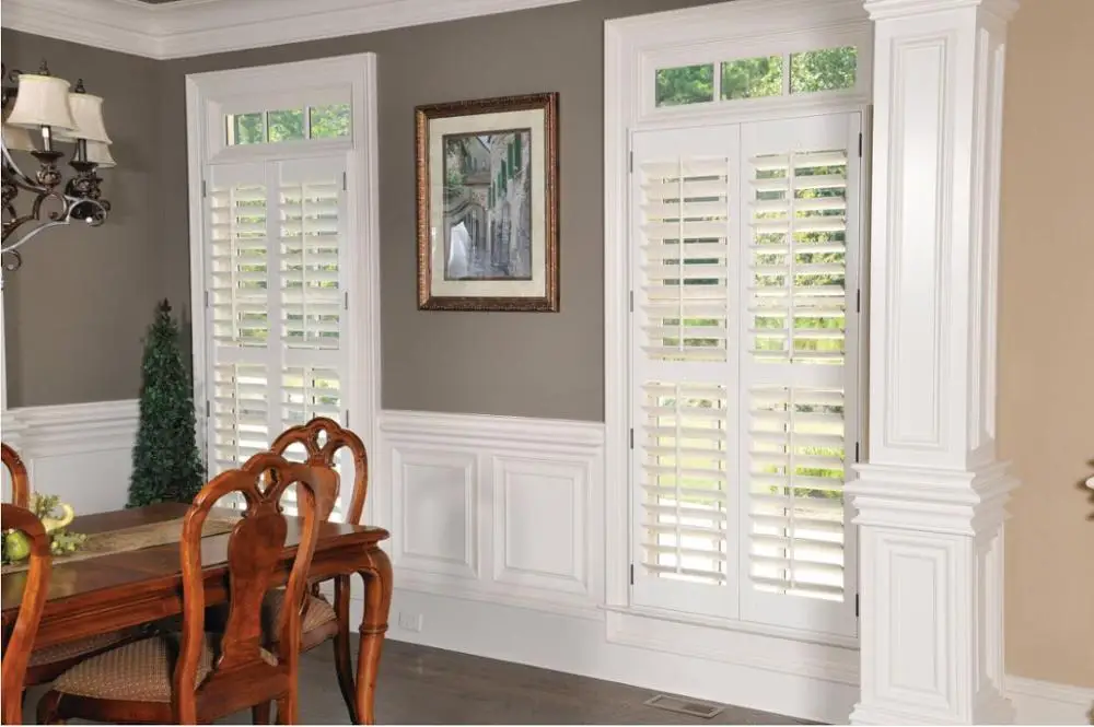 

Custom Basswood Plantation Shutters Wooden Blinds Solid Wood Shutter Louver PS215