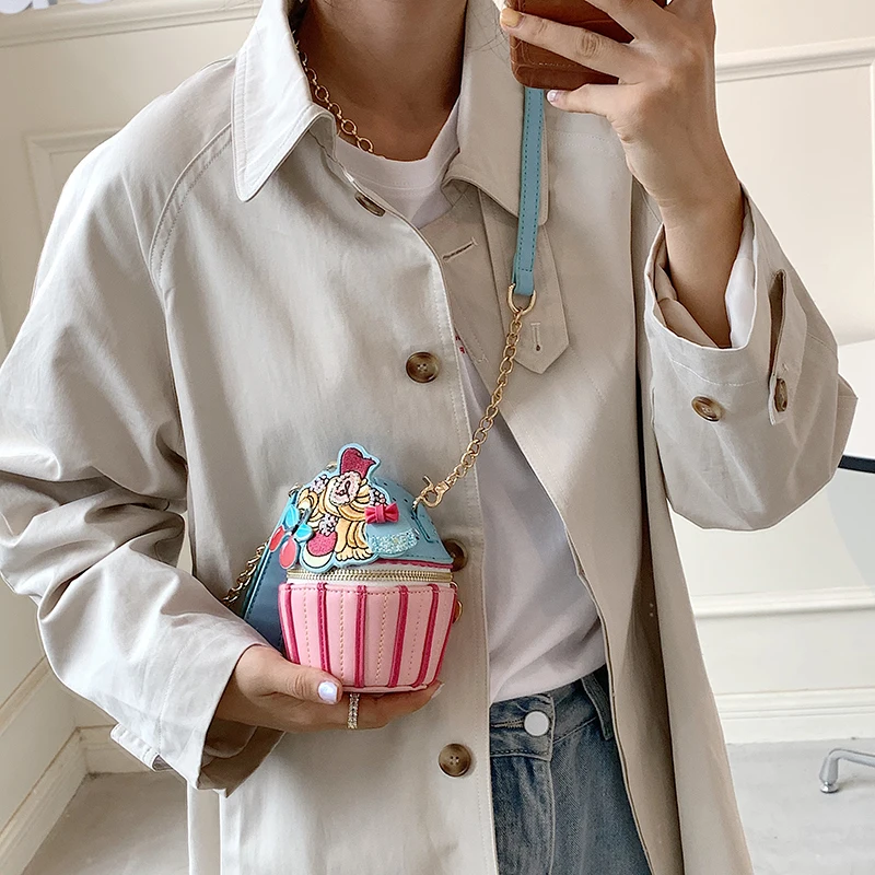 Cute Ice Cream Design Ladies Shoulder Bag for Women Fashion Purses and Handbags Kawaii Small Crossbody Bag Party Cluch Bag