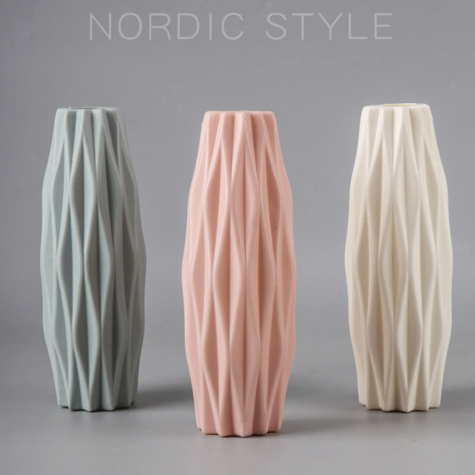 Kunststoff Getrocknete Vase Nordic Blume Anordnung Container Geometrische Stil Exquisite Handwerk Büro Cafe Hochzeit Dekoration