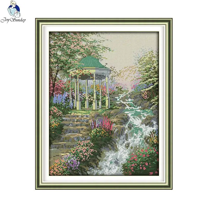 Stream and running water Cross stitch kits DIY landscape pattern Aida 14CT 11CT printed fabric embroidery set Needlework Crafts