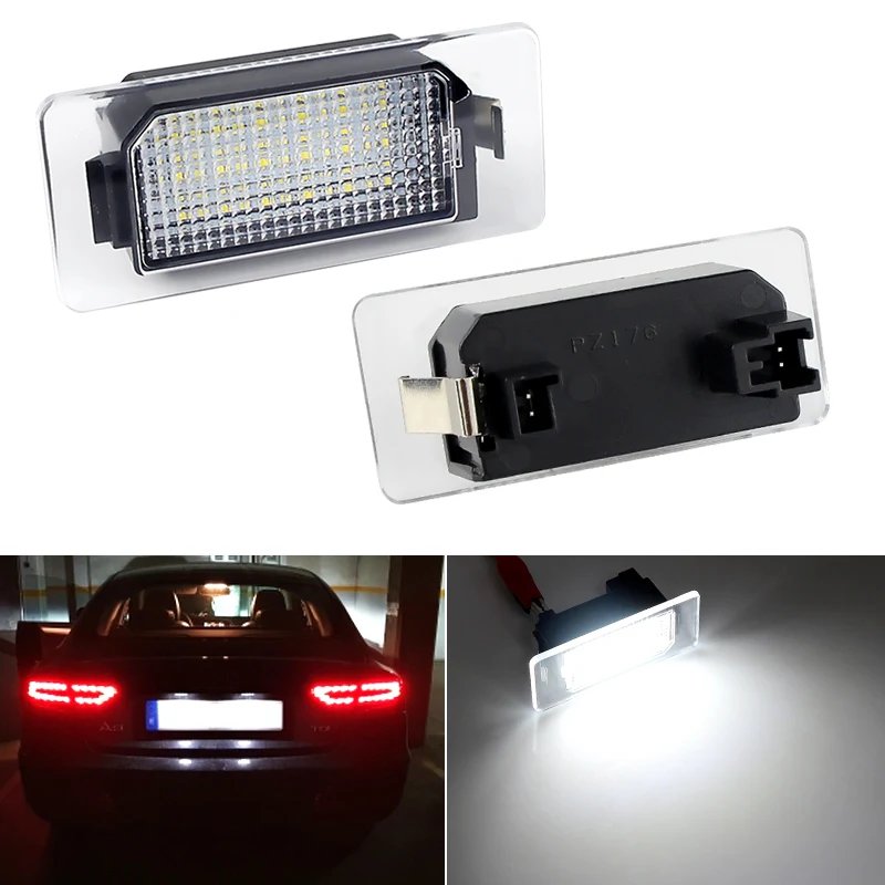 Lot 2 Lampes LED Canbus Plaque Immatriculation Blanc – Compatible Audi A1 A3 A4 A5 A6 Q3 Q5 Q7 TT Porsche