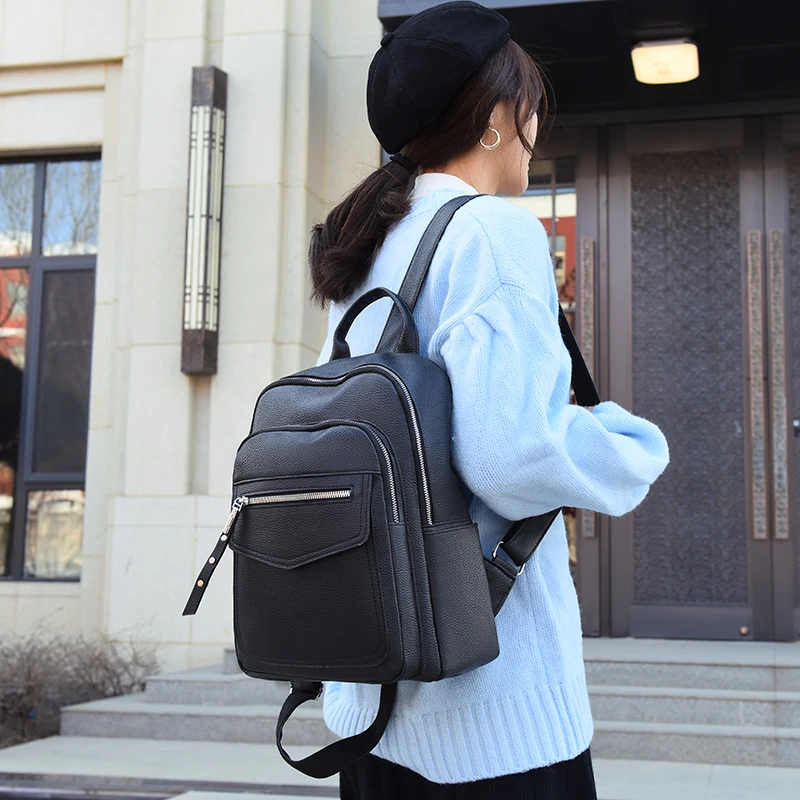 The New 2021 Women Leather Backpacks Fashion Shoulder Bag Female Backpack Ladies Travel Backpack Mochilas School Bags For Girls