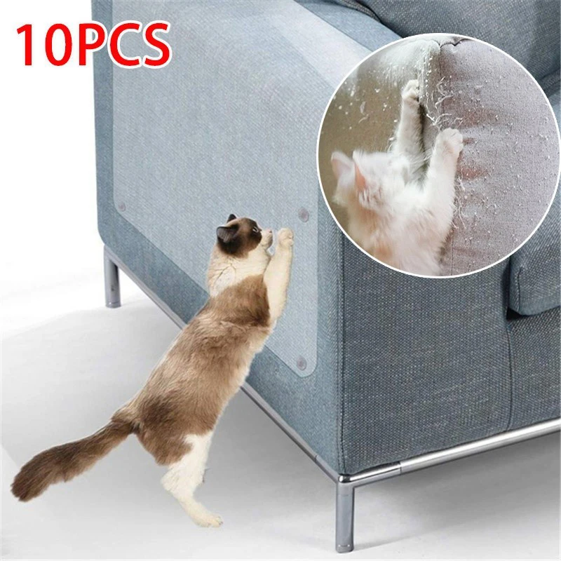 Clear Self-Adhesive Cat Scratcher Sofa Scraper Tape Scratching Post Furniture Protection Couch Guard Cover Deterrent Pad for Pet