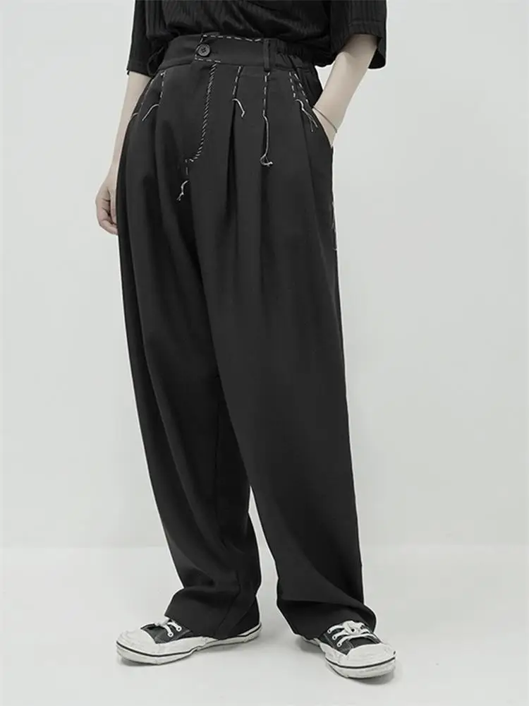 

Men's Pants Black Slim Fit Fashion Large Men's Summer Straight Pants Trend Men's Pants Summer Thin Loose Large Casual Pants