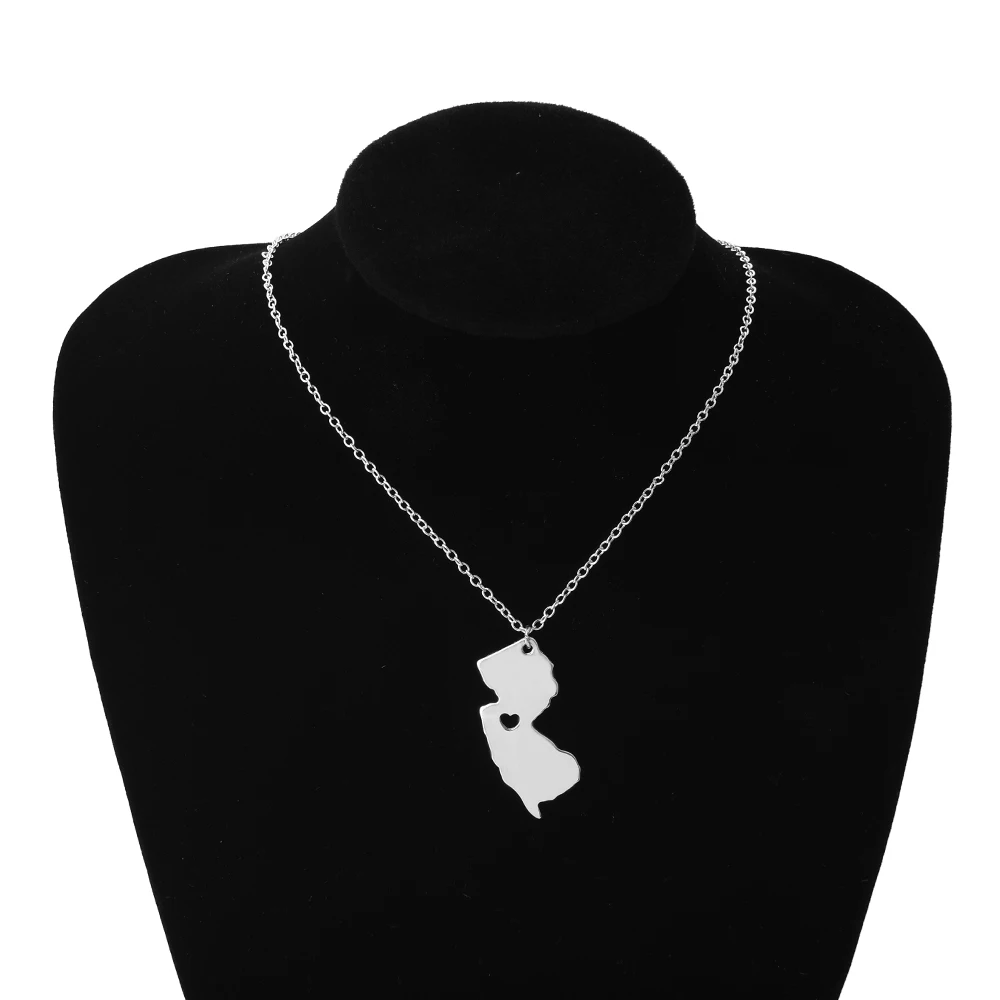 

New Jersey Map Of The United States Pendant Necklace For Mom's Girlfriend