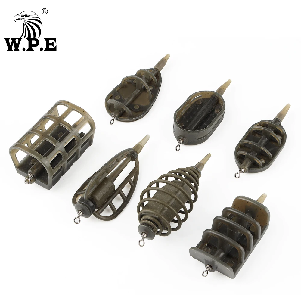 W.P.E 1pcs Carp Fishing Method Feeder 40g-80g Rig Hair Europe Carp Fish Group Hook Rig Carp Fishing Feeder Tackle Accessories