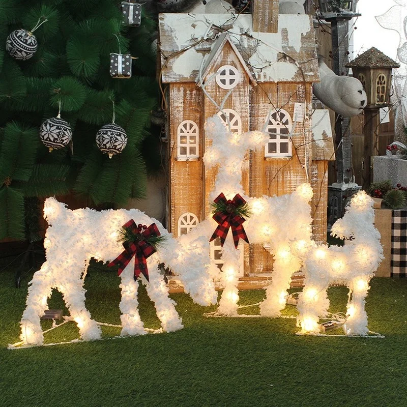 

3pcs Christmas White Snowman Elk Home Decor Accessories LED Christmas Tree Decoration 2022 New Year Kids Gift ChristmasOrnaments