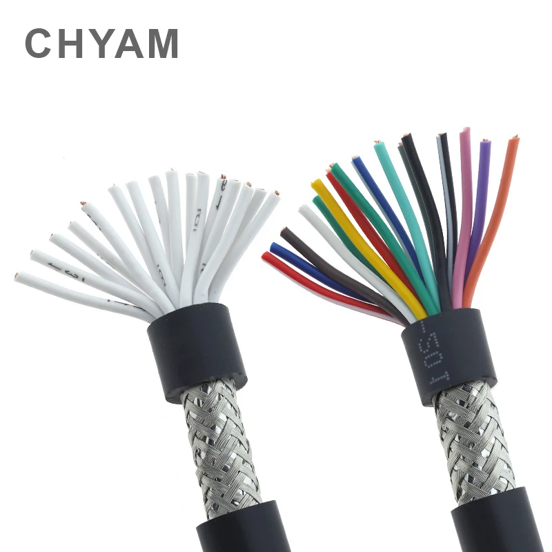 20AWG 0.5mm2 RVVP Multi-core Wire Shielded Cable 2/3/4/5/6/7/8/10/12/14/16/20/24 Anti-interference Control Line Signal Wiring
