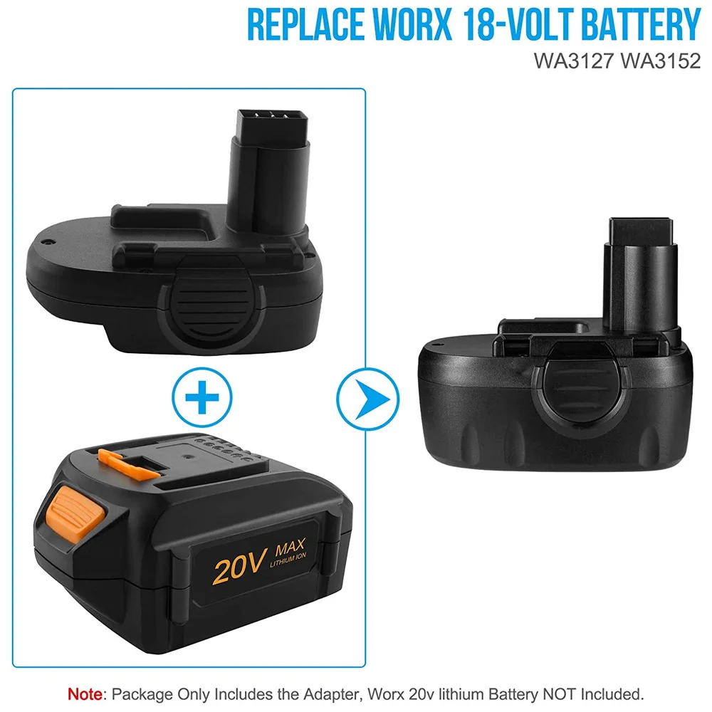 WA1820 for Worx Adapter 18/20V Li-ion Battery to 18V NI Cordless Power Tool WA3127 WA3152 WG150 WG152 WG250 WG541 WG900 WG901