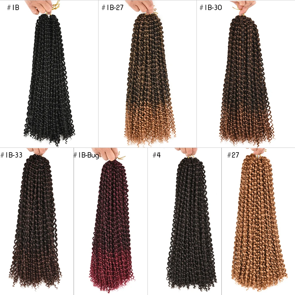 YunRong 18 24Inches Passion Twist Crochet Hair Braiding Hair For Black Women Butterfly Locs Water Wave Spring Hair