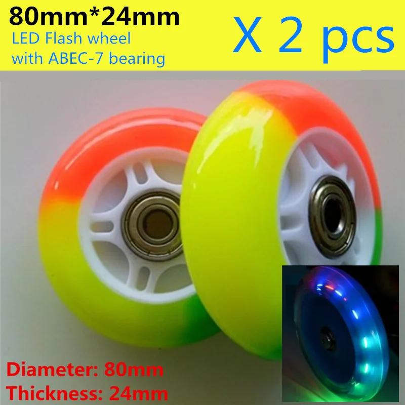 80 мм 90 мм Скутер светодиодный скутер заднее колесо с 80x24 90 х 24 Блеск Flash скутер тележка шины для легковых автомобилей с 82A прочный из мягкой искусственной кожи (PU), комплект из 2 предметов