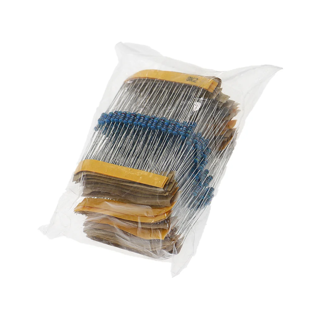 500pcs 50value 1/4W 0.25W 1% Metal Film Resistor Assortment Kit Set 1ohm-10M ohm resistor samples pack