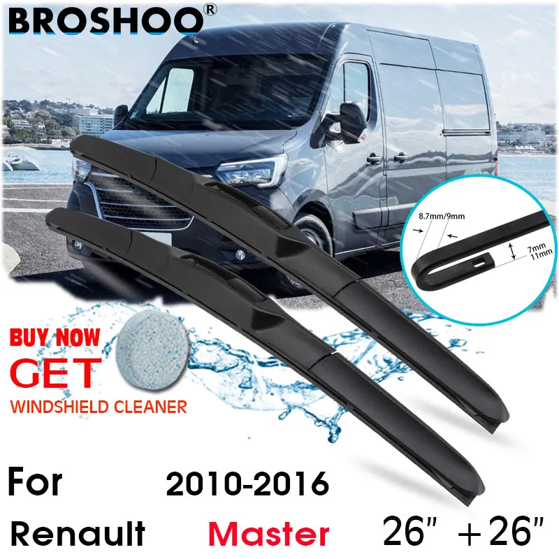 

Car Wiper Blade Front Window Windscreen Windshield Wipers Blades J hook Auto Accessories For Renault Master 26"+26" 2010-2016