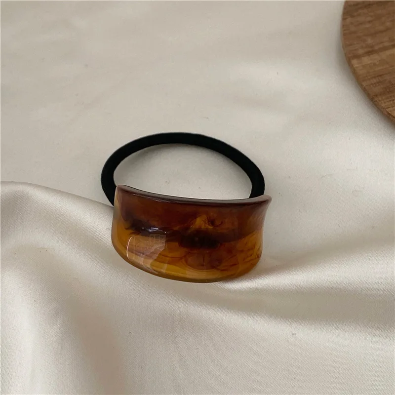 Resin Striped Hair Accessories Hair Ties Rings High-end Acrylic Rubber Band Twisted Colorful Stone Elastic Hair Bands Wholesale