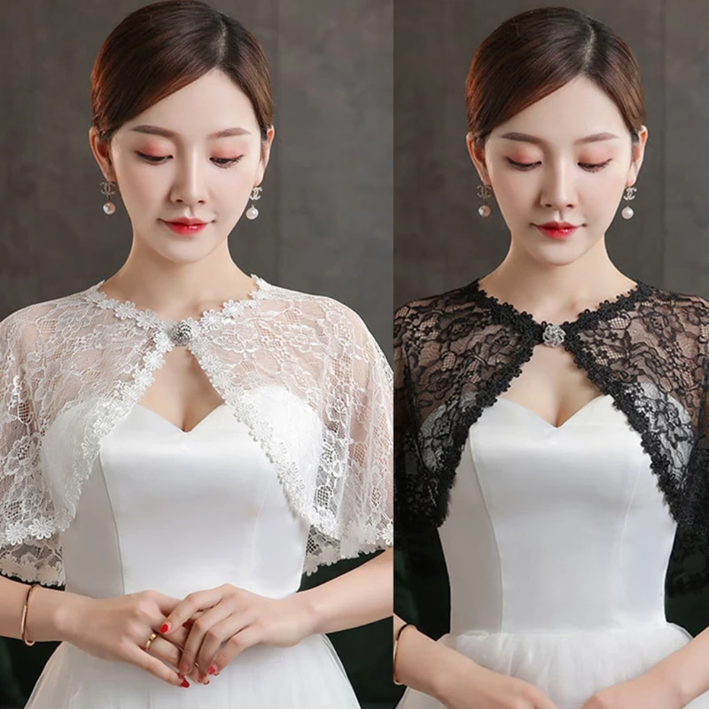 Lady's Soft Lace Shawl Shrug for Evening Dress Wedding Cape Women Dresses Accessories Easy to Match