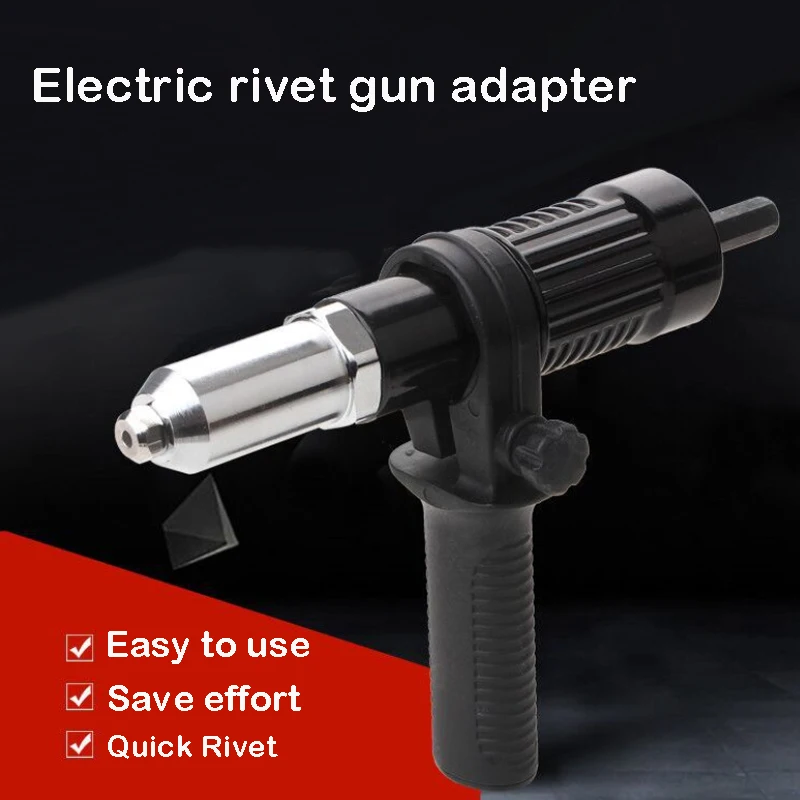 Electric Rivet Gun 2.4mm-4.8mm Rivet Nut Gun Drill Adapter Cordless RivetingTool Insert Nut Pull Rivet Tool DIY Woodworking