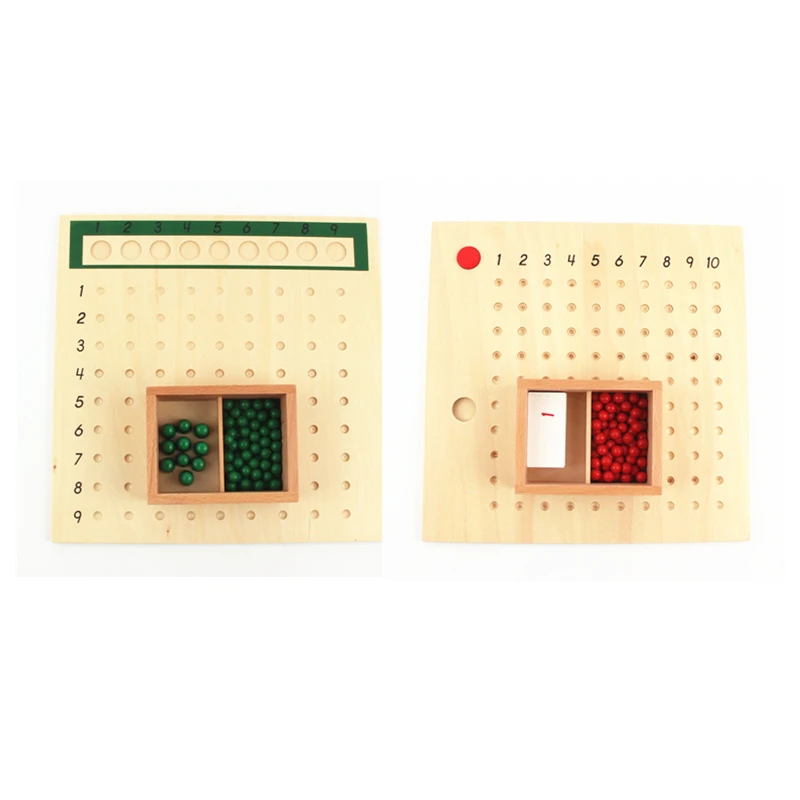 몬테소리 교육 완구 곱셈 부문 목재 보드 수학 자료 3 ~ 6 년 동안 어린이를위한 수학 학습 도구