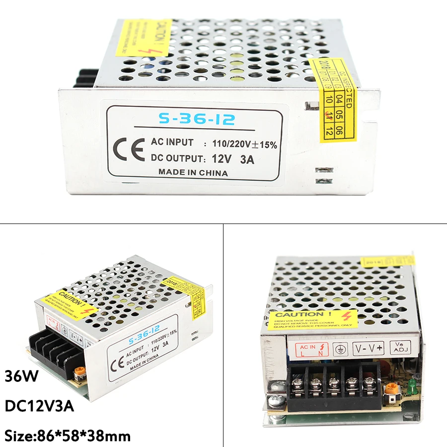 AC 110V 220V To 12V DC Switching Power Supply 12V Switching power supply AC DC 12 V Source 1A 2A 3A 5A 6A 10A 100W 36W 12W Smps