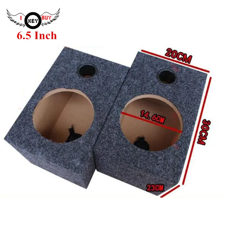 

2pcs 6.5 Inch Coaxial Speaker Empty Cabinet Wood Box Square MDF Felt Car Modification Subwoofer Passive with Junction Box