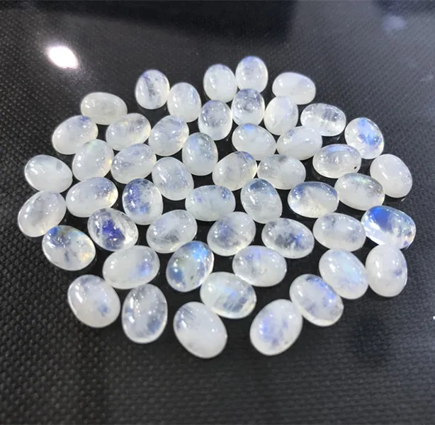 Natural Moonstone Cabochon 6*8mm Oval 5pcs/lot Loose Precious Gemstones CABS Wholesale Fashion Jewelry Accessories
