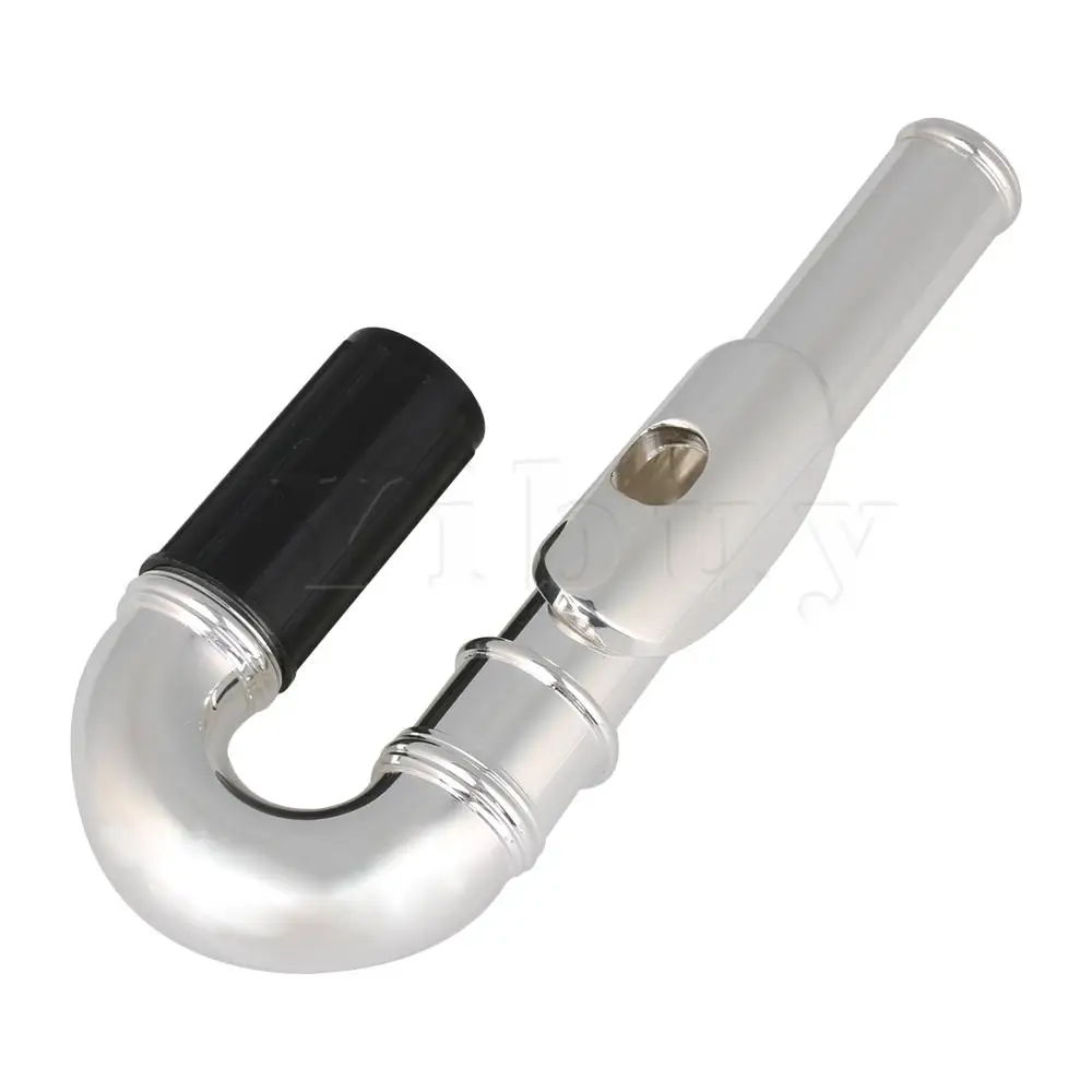 Yibuy Silver-plated Flute Curved Head Joint for Classic Instrument Flute