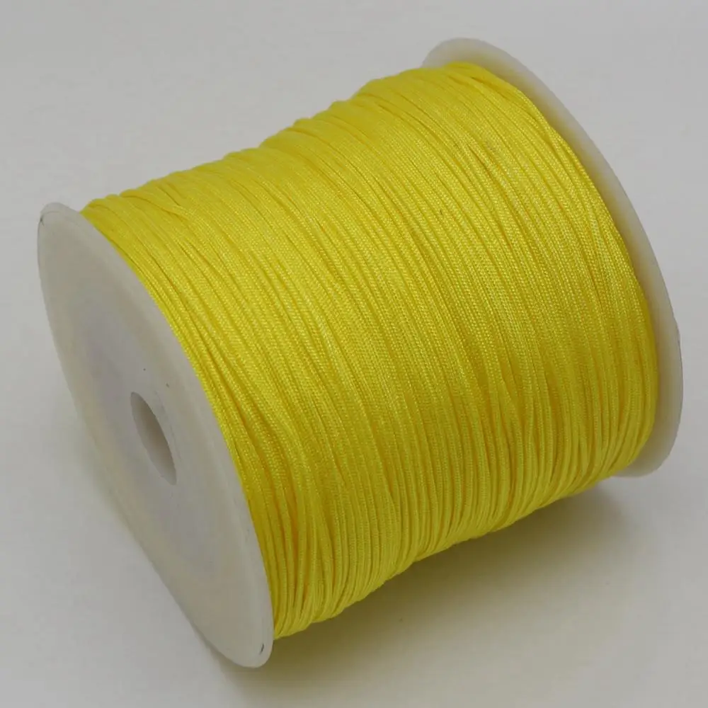 

100 Meters Yellow String Chinese Knot Cord Synthetic Silk Jewelery Cord 0.8mm