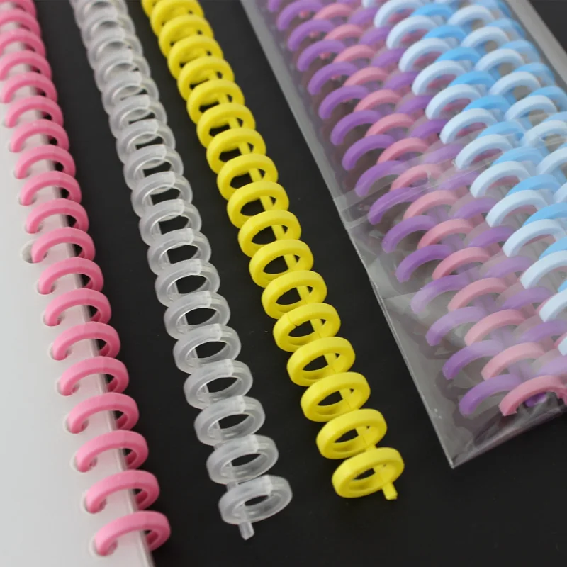 5pcs 30 Hole Spiral Rings for 30 Holes A4 A5 A6 Loose Leaf Binder Stationery Office Supplies Loose-leaf Plastic Binding Ring