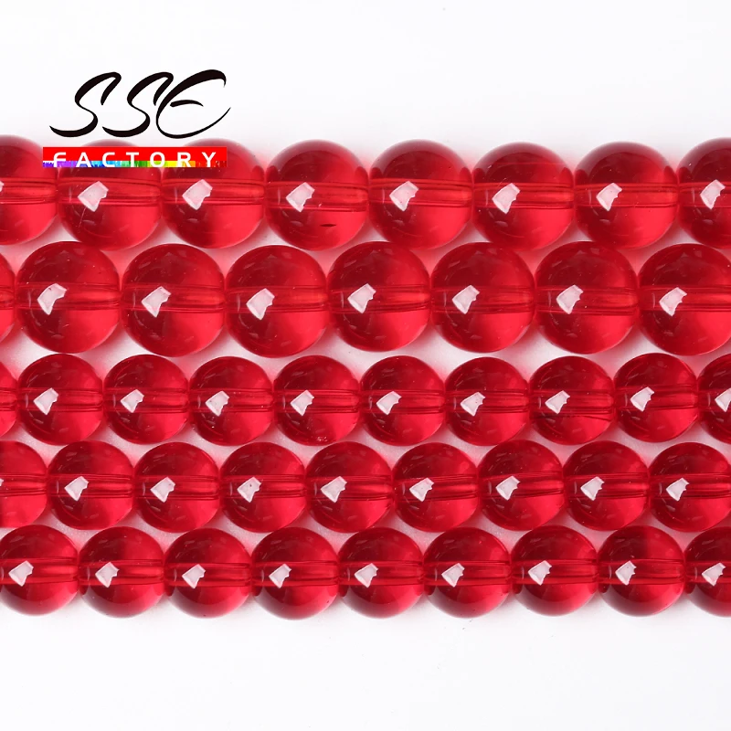 Wholesale Natural Stone Loose Beads Red Glass Beads 15