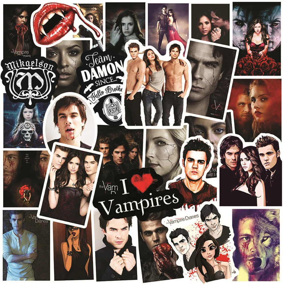 10/30/50PCS Série Vampire Diaries Graffiti Autocollants Moto Bagage Guitare Planche À Roulettes BRICOLAGE Jouet Classique Autocollants pour Enfant