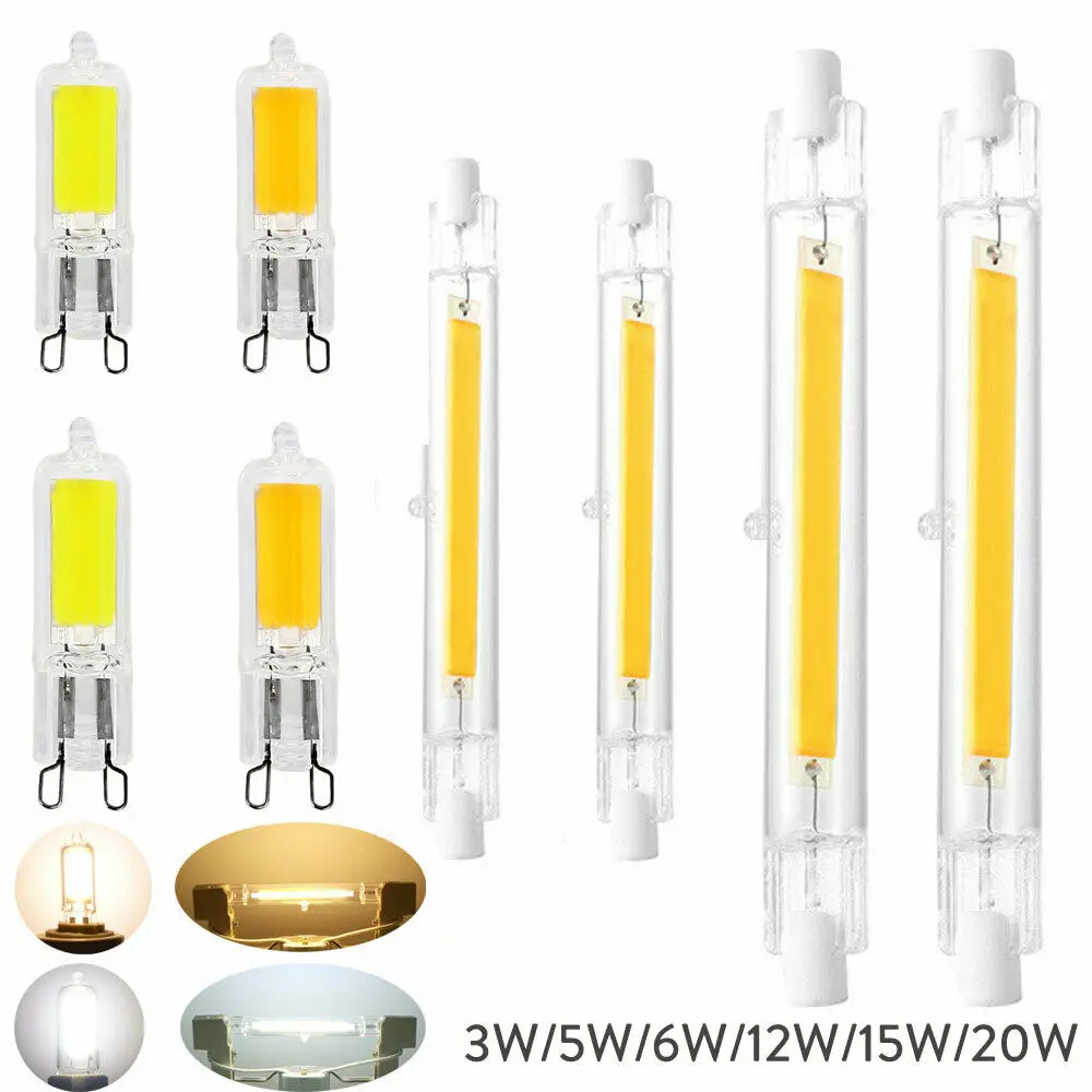 

60W 120W 150W 200W Halogen Lamps Replace Dimmable R7s LED Light Bulb 78mm 118mm COB Ceramic Glass Tube Light