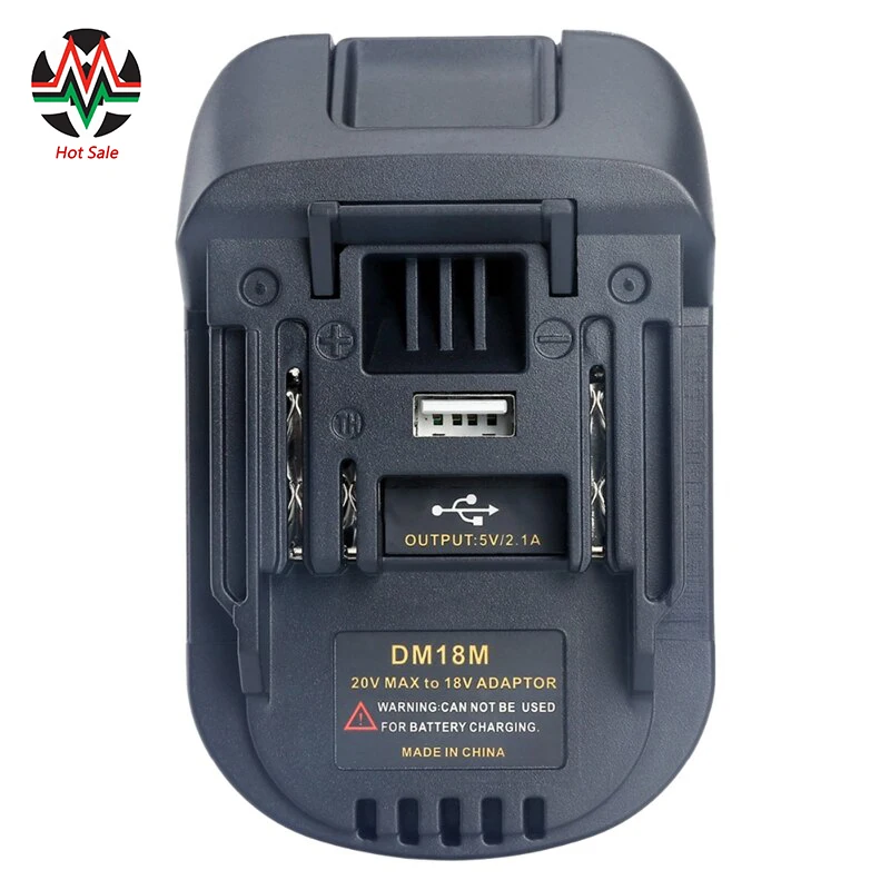 20V Tot 18V Batterij Converter Adapter DM18M Voor Dewalt Voor Mikwaukee Om Li-Ion Lader Voor Makita BL1830 BL1850 batterijen 2020