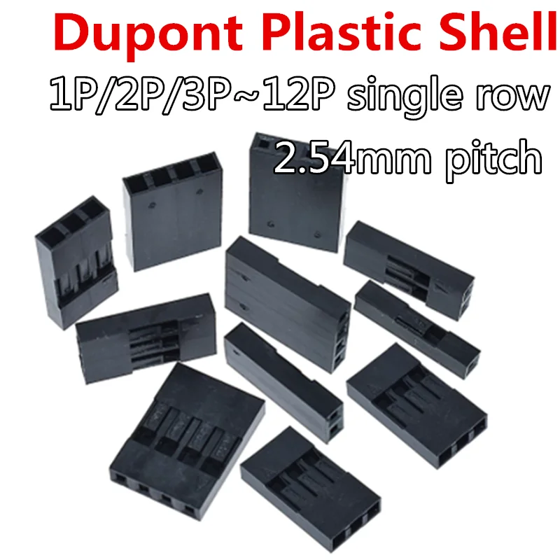 50PCS Dupont kafa 2.54mm 1X 1P 2P 3P 4P ~ 12P 1X2P Dupont plastik kabuk Pin kafa konektörü Jumper tel kablo konut fişi dişi