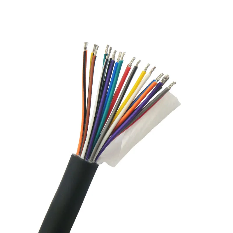 20 Core Cable Flexible Control Wire 0.14,0.2,0.3mm² 26awg,24awg,22awg,Tinned copper Softer than 2464 cable 5m