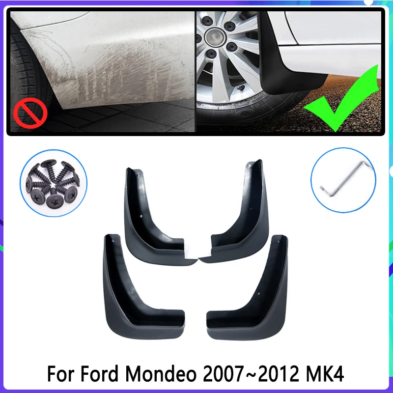 4 PCS Car Mud Flaps  For Ford Mondeo MK4 2007~2012 2008 2009 2010 2011 Mudguard Splash Guards Fender Mudflaps Auto Accessories