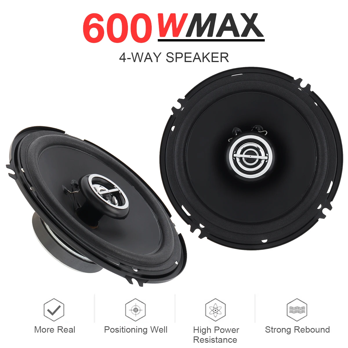 

2pcs 4/5/6/6.5 Inch 600W Universal Car Door Coaxial Speakers Audio Stereo Full Range Frequency HiFi Speaker for Car Loudspeakers