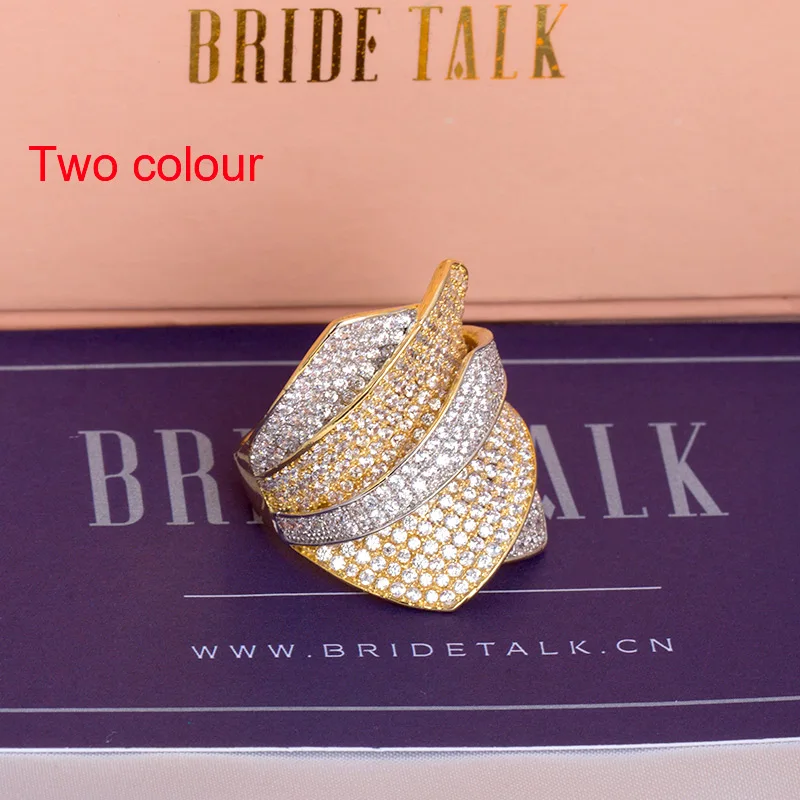 Bride Talk Luxury Women Finger Ring Cubic Zirconia Super Quality Christmas Gift Dubai Bridal Rings Jewelry For Wedding Party