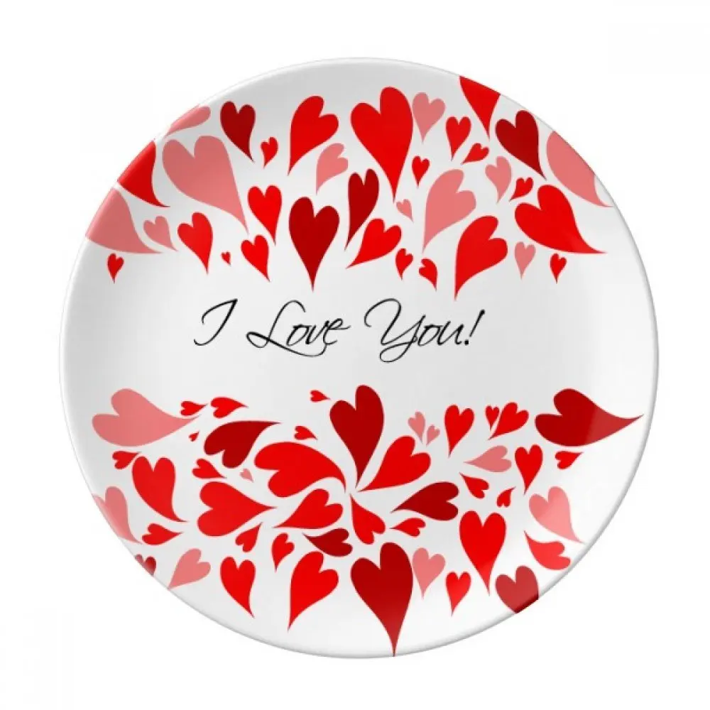 

Valentine's Day I Love You Red Dessert Plate Decorative Porcelain 8 inch Dinner Home