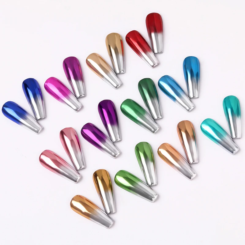 Colorful Nail Mirror Glitter Powder Metallic Color Nail Art Gel Polish Chrome Flakes Pigment Dust Decorations Manicuring