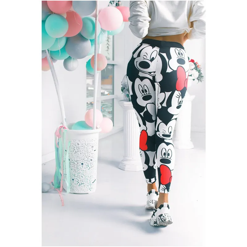 Cartoon Yoga Leggings para mulheres, Calças Esportivas para Senhoras, Leggings de Ginásio, Calças Casuais Femininas, Moda