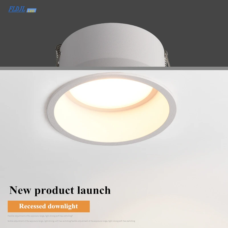 

Frameless angle adjustable embedded LED downlight 5W 7W 12W 20W dimmable deep glare LED ceiling spotlights home lighting