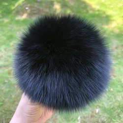 5A quality 13 15cm Large Size Real DIY Fox Fur Pom Poms  Raccoon Fur Pom Poms Natural Fur Ball Pom Poms For Beanies & Bags Shoes